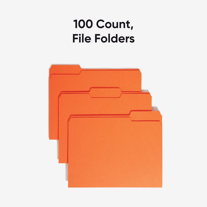 Smead Colored File Folder, 1/3-Cut Tab, Letter Size, Orange, 100 per Box (12543) - Image 3