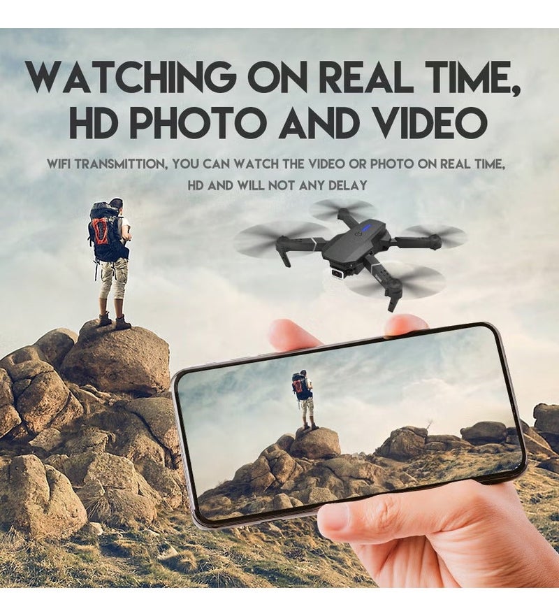 LS-E525 RC Drone with Camera 4K Drone Dual Camera WiFi FPV Drone Headless Mode Altitude Hold Gesture Photo Video Track Flight 3D Filp RC Qudcopter - Image 4