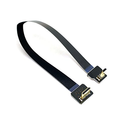 Cablecc 90 Degree Down Angled FPV Micro HDMI Male to Mini HDMI FPC Flat Cable 20cm for GOPRO Multicopter Aerial Photography Cablecc - Image 1