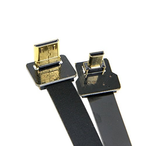 Cablecc 90 Degree Down Angled FPV Micro HDMI Male to Mini HDMI FPC Flat Cable 20cm for GOPRO Multicopter Aerial Photography Cablecc - Image 4