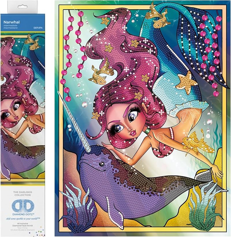 Diamond Dotz Narval Diamond Painting 5D Diamond Painting Complete Kit with Rhinestone Medium Level 40x30cm