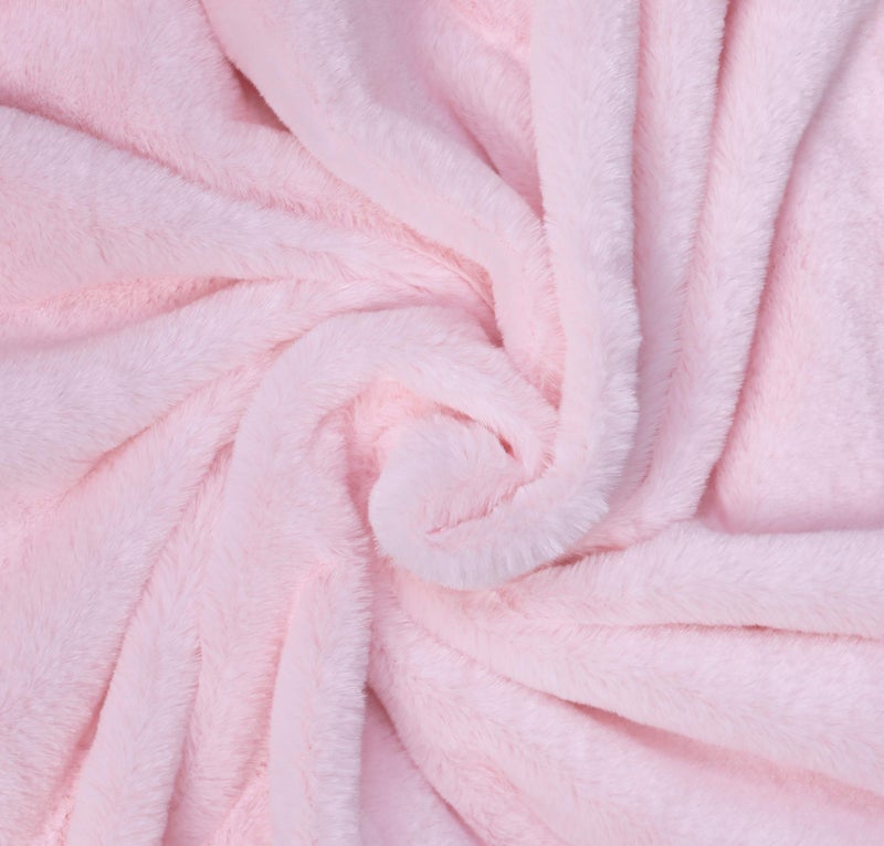 KOYOU Baby Pink Super Soft Minky Plush Reversible Double Layer 30" x 35" Baby Blanket with Dotted Backing and Silky Trim - Image 2
