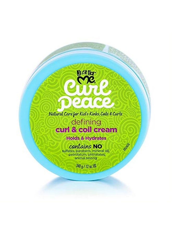 Just for Me Curl Peace Defining Curl & Coil Cream Holds & Hydrates Contains Flaxseed Avocado Oil & Black Castor Oil No Animal Testing 12 Oz  - Image 1