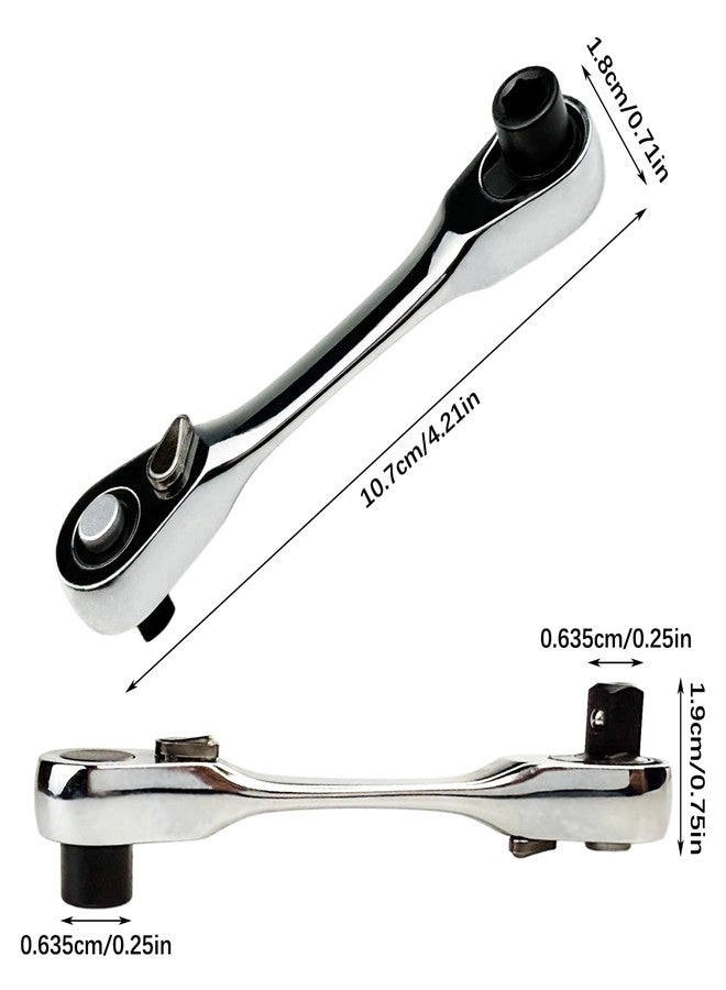 فلاين مفتاح ربط Flylin صغير بسقاطة مقاس 1/4 بوصة، مفتاح ربط بسقاطة ومفتاح ربط قابل للعكس بـ 72 سنًا، أداة متعددة الاستخدامات، مفتاح ربط مزدوج الطرف، مفك براغي سداسي (4.2 بوصة) - Image 3