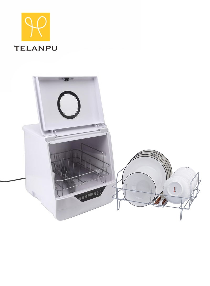 TELANPU Countertop Dishwasher, Portable Compact Dishwasher with No Installation Needed, 4 Washing Programs including Fruit Wash, 360° Spray Arm, 70°C High-Temp Sterilization & Hot Air Drying for Apartments, Dorms, and RVs  - Image 1