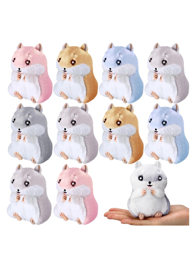 SYOSI 10 قطع دمى هامستر محشوة صغيرة حيوانات هامستر محشوة دمية صغيرة سلسلة مفاتيح حامل مفاتيح ميدالية حقيبة هدية حفلة للأطفال هدايا عيد ميلاد ديكور منزلي (متعددة الألوان) - Image 1