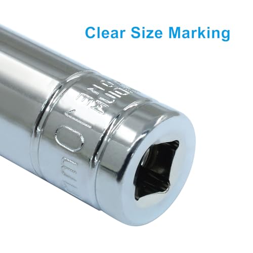 HARSKIYER 4 Pcs 1/4 Inch Drive 10mm Shallow Socket, 6 Point Chrome Vanadium Steel Metric Sockets, Mirror Finish - Image 4