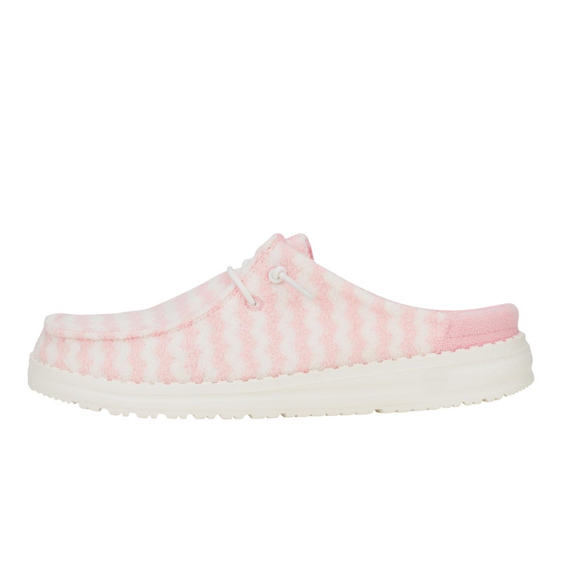 HEYDUDE Women's Wendy Slip Terry Stripe Mule, Pink/White Size 10 | Lightweight Travel Ready Backless Casual Slip On Shoe - Image 1