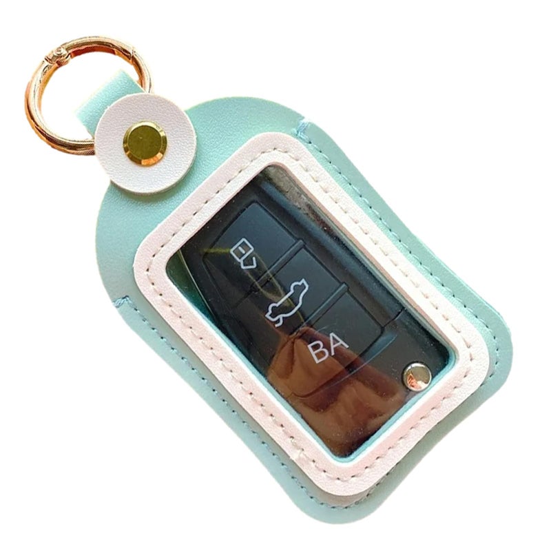 Light Blue Portable Car Key Case Holder Sturdy Material Lightweight Keychain Bag Creative Car Accessories - Image 2