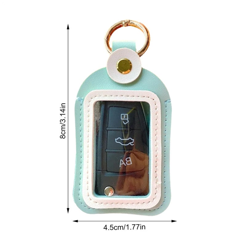 Light Blue Portable Car Key Case Holder Sturdy Material Lightweight Keychain Bag Creative Car Accessories - Image 3