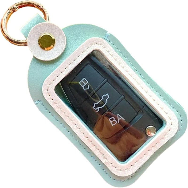 Light Blue Portable Car Key Case Holder Sturdy Material Lightweight Keychain Bag Creative Car Accessories - Image 1