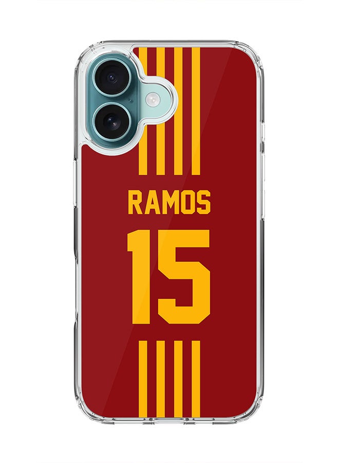 Stylizedd For iPhone 16 Case [Compatible with MagSafe] Slim Magnetic cover Clear Phone Case - Football Team - Spain , Ramos - Image 1