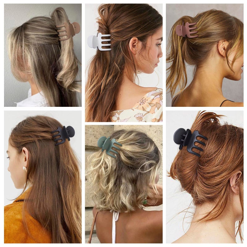 USDNICE 6 Pcs Hair Clips Small Claw Clips for Thin Hair Medium Matte Non-slip Hair Accessories for Women and Girls (Brown) - Image 5