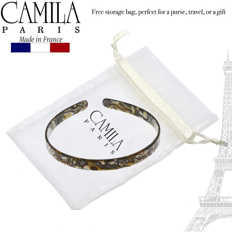 Camila Paris CP2005 French Headband for Women, Handmade Onyx, Strong Hold Grip Women's Hair Band, Ligth and Very Flexible, No Slip and Durable Styling Girls Hair Accessories, Made in France - Image 5