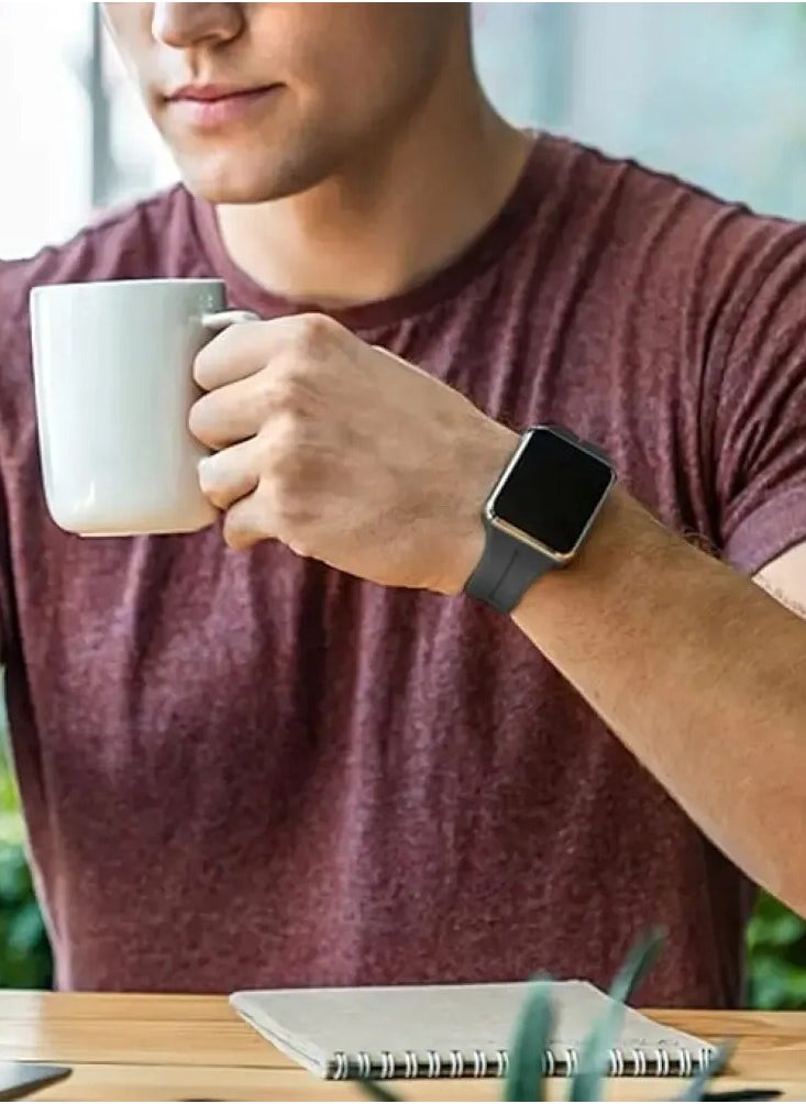 Generic - Magnetic Sport Silicone Band for Smart Watch Ultra 49mm/45mm/44mm/42mm Watch Strap Series 9/8/7/6/5/4/3/SE/Ultra 2 Dark Grey - Image 1
