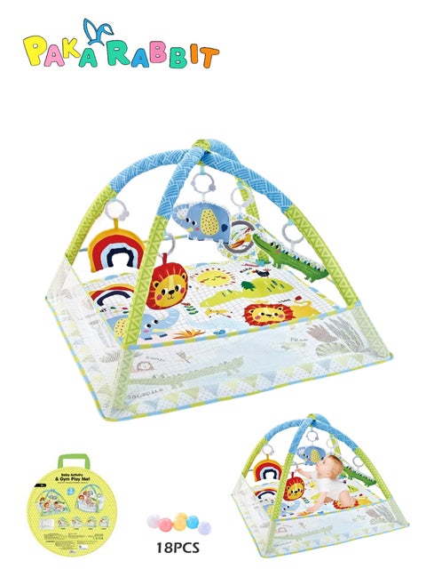 Baby Activity Gym and Ball Pit with Hanging Toys,Multifunctional Ocean Ball Pool 80*80*55cm