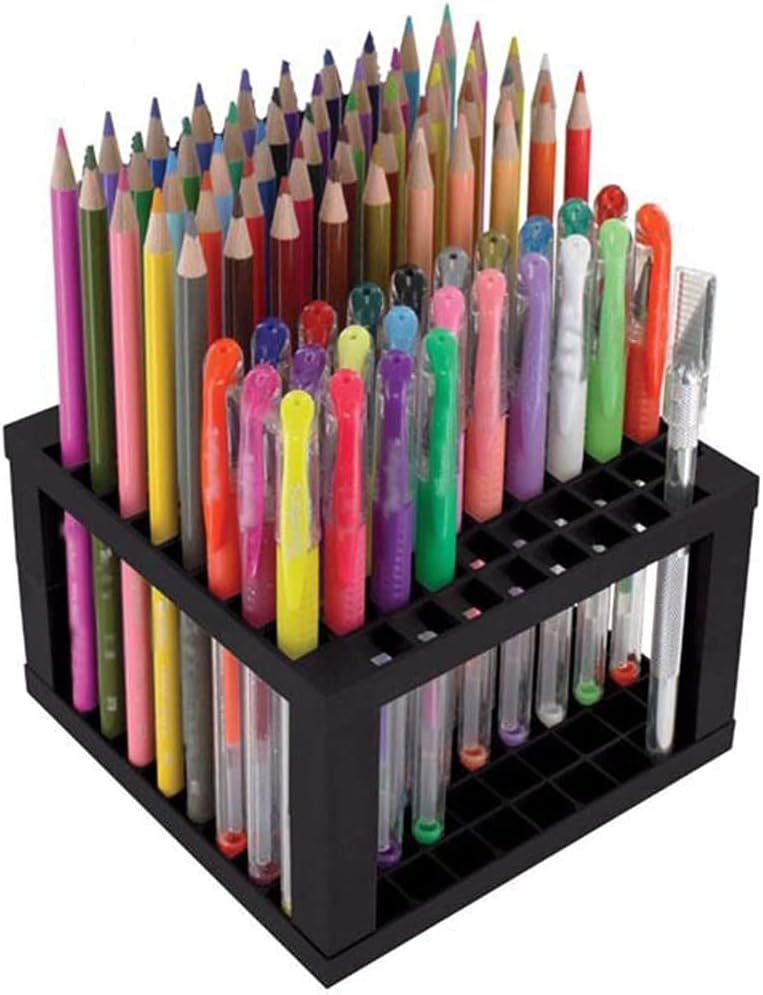 ArtBee ® 96 Holes Pencil & Brush Holder - Plastic Desk Organizer Stand Holder for Pencils, Pens, Paint Brushes, Modeling Tools, Office & Art Supplies - Image 2