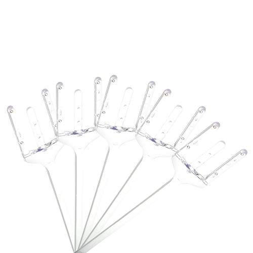 NX Garden NX حديقة 120 عبوة 12" دبابيس زهور بلاستيكية شفافة برأس شوكة مستقيم لحامل بطاقات لحفلات الزفاف، حفلات عيد الميلاد، الفعاليات، الزينة - Image 2