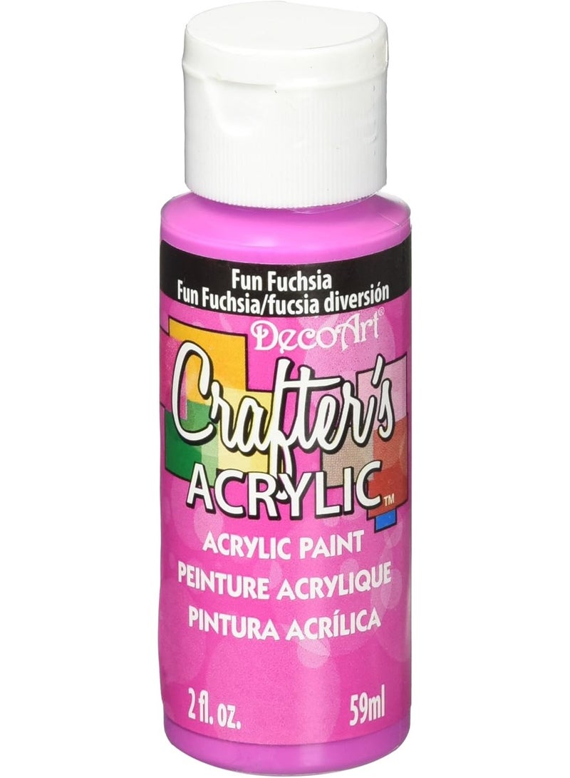 DecoArt DCA99-3 Crafter's Acrylic Paint, 2-Ounce, Fun Fuchsia - Image 1