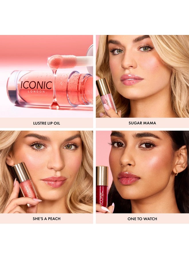 ICONIC LONDON - ICONIC LONDON Lustre Lip Oil | Non Sticky, Moisturizing and High Shine Lip Oil, Containing Vitamin C and Hyaluronic Acid, Cruelty Free, Vegan Makeup, One to Watch (Red), 6 mL/ 0.2 Fl Oz - Image 1