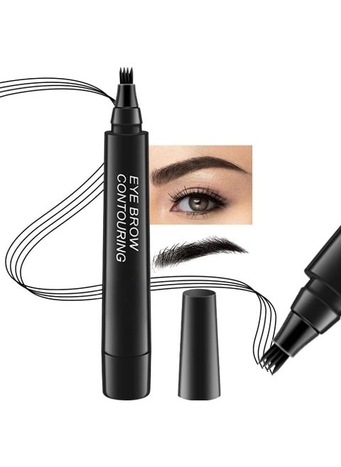 SAJAG Pencil BlackWaterproof Microblading Pencil with a MicroFork Tip Applicator Creates Fine Sketch Liquid Eye Brow Tattoo Tint Pen