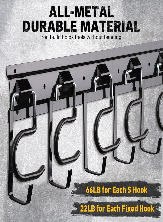 ELEAD منظم أدوات الحديقة المعدني بالكامل القابل للتعديل من ELEAD مقاس 68 بوصة: منظم أدوات المرآب مثبت على الحائط مع خطافات سوداء، منظمات المرآب والتخزين، حاملات أدوات للسقيفة - Image 3
