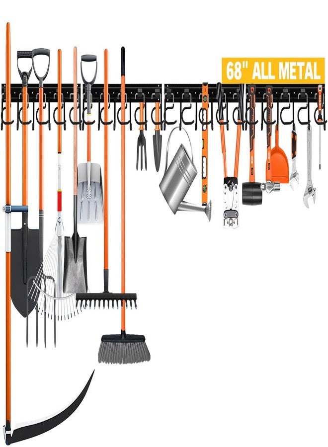 ELEAD منظم أدوات الحديقة المعدني بالكامل القابل للتعديل من ELEAD مقاس 68 بوصة: منظم أدوات المرآب مثبت على الحائط مع خطافات سوداء، منظمات المرآب والتخزين، حاملات أدوات للسقيفة - Image 1