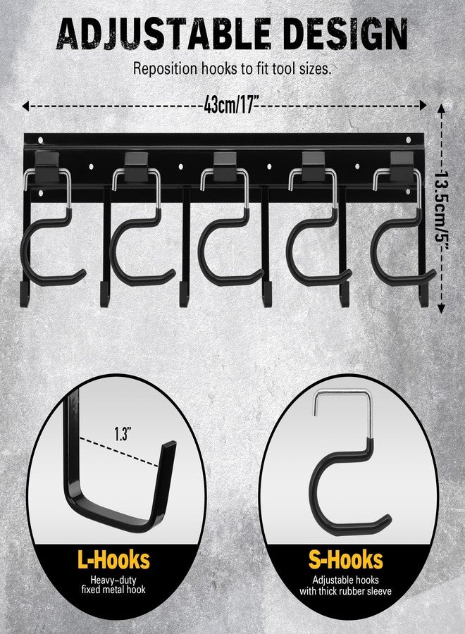 ELEAD منظم أدوات الحديقة المعدني بالكامل القابل للتعديل من ELEAD مقاس 68 بوصة: منظم أدوات المرآب مثبت على الحائط مع خطافات سوداء، منظمات المرآب والتخزين، حاملات أدوات للسقيفة - Image 2