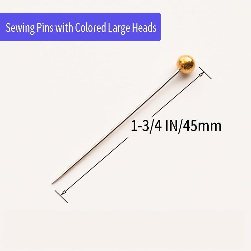 OZXTYO Long Quilting Pins 500 Pcs, 1.75 Inch with Colored Large Heads, Sewing Pins,Straight Pins for Fabric & Dressmaking - Image 2