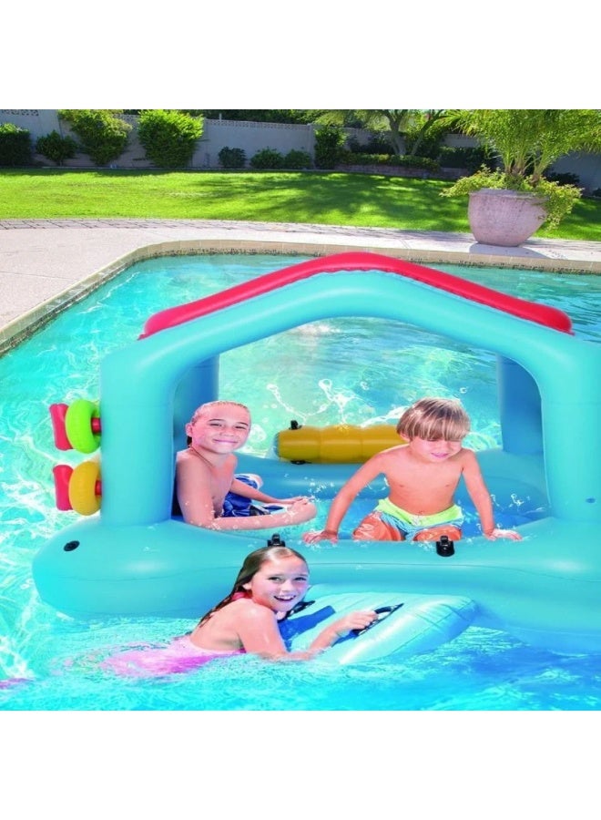 Bestway Inflatable Water Play Island with Slide and Canopy - Kids, 279 x 174 x 144 cm 43425 - Image 4