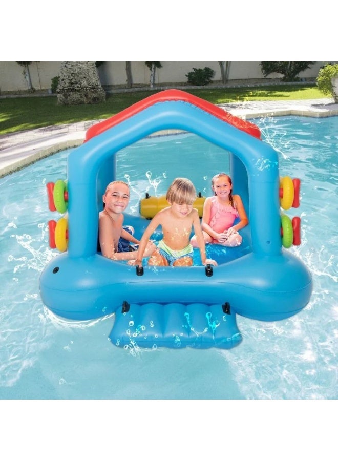 Bestway Inflatable Water Play Island with Slide and Canopy - Kids, 279 x 174 x 144 cm 43425 - Image 3
