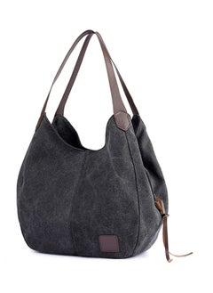 NIBEMINENT Stitched Detailed Hobo Bag Black  - Image 2
