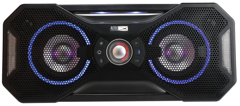 Altec Lansing مكبر صوت بلوتوث مقاوم للماء من ألتك لانسنج ميكس 20 مع صوت جهير قوي مكبر صوت محمول للسفر والاستخدام الخارجي مدى 100 قدم ووقت تشغيل 20 ساعة باللون الأسود