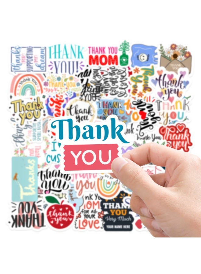 NIBEMINENT 50 Pcs Thank You Deco Kit Waterproof Stickers, High Definition Printing Bright Colors, Suitable for Laptop Skateboard Luggage Water Bottle Guitar DIY - Image 2