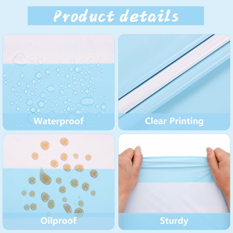 Kesfey 3 Packs Light Blue and White Striped Table Cloth 54 x 108 Inches Bluey Stripe Table Cover Disposable Plastic Beach Tablecloths Waterproof Rectangle Picnic Tablecover for Pool Birthday Party - Image 4