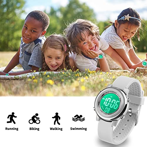 cofuo Kids Digital Sport Waterproof Watch for Girls Boys, Kid Sports Outdoor LED Electrical Watches with Luminous Alarm Stopwatch Child Wristwatch 3-12 Years - Image 5