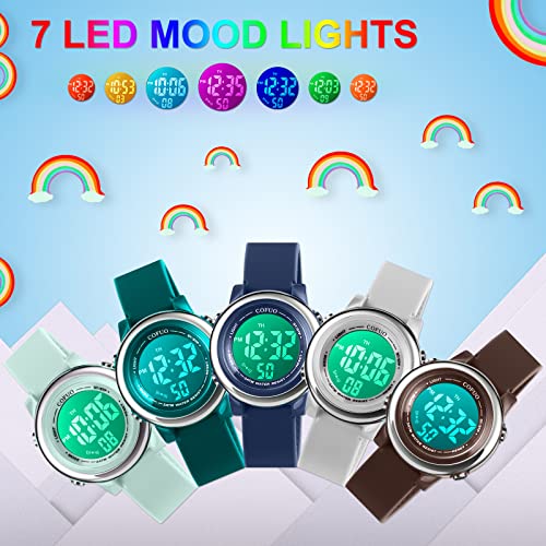 cofuo Kids Digital Sport Waterproof Watch for Girls Boys, Kid Sports Outdoor LED Electrical Watches with Luminous Alarm Stopwatch Child Wristwatch 3-12 Years - Image 2