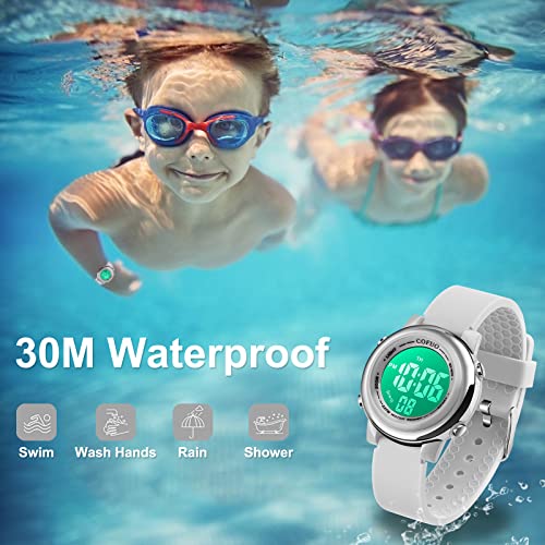 cofuo Kids Digital Sport Waterproof Watch for Girls Boys, Kid Sports Outdoor LED Electrical Watches with Luminous Alarm Stopwatch Child Wristwatch 3-12 Years - Image 4