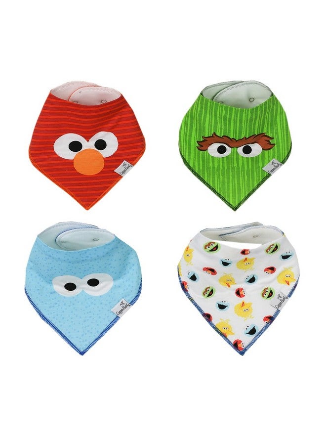Copper Pearl Copper Pearl 4 Pack Soft Cotton Baby Bibs for Drooling and Teething, Absorbent Drool Bibs for Baby Girl and Boy, Adjustable to Fit Newborns to Toddlers, Tons of Styles (Elmo) - Image 1