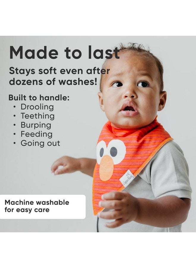 Copper Pearl Copper Pearl 4 Pack Soft Cotton Baby Bibs for Drooling and Teething, Absorbent Drool Bibs for Baby Girl and Boy, Adjustable to Fit Newborns to Toddlers, Tons of Styles (Elmo) - Image 4