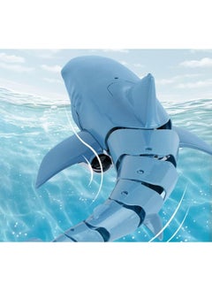 Eoptify RC Remote Control Shark, Underwater Fish Toy for Swimming Pool Remote Control Boat, Realistic Shark Toy with Water Spray & LED Lights for Kids, Waterproof Simulation Shark for Gift (Blue)  - Image 3