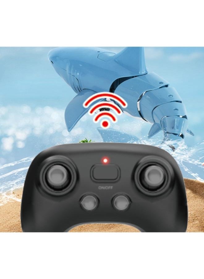 Eoptify - RC Remote Control Shark, Underwater Fish Toy for Swimming Pool Remote Control Boat, Realistic Shark Toy with Water Spray & LED Lights for Kids, Waterproof Simulation Shark for Gift (Blue) - Image 1