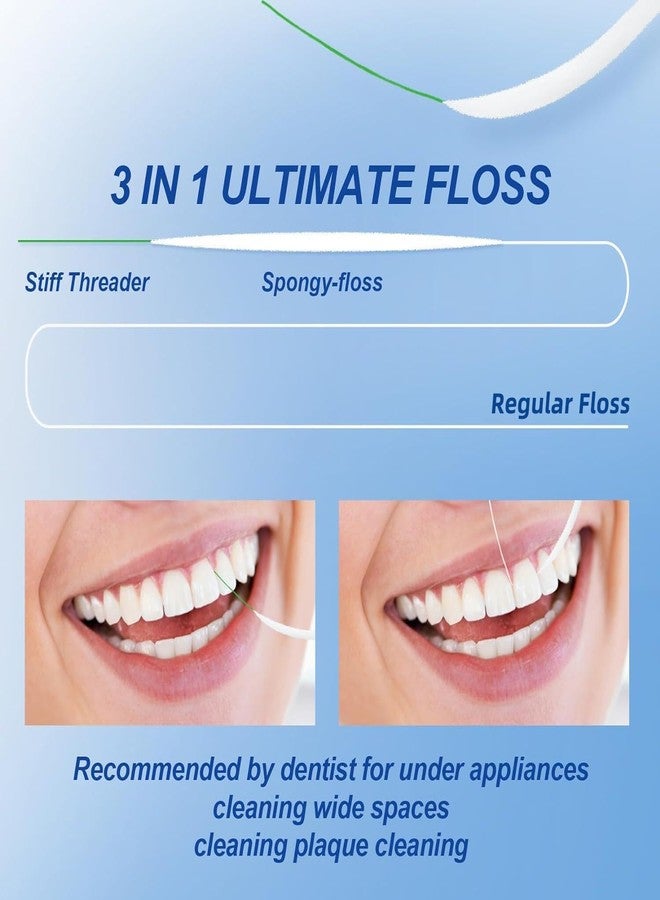 RAZOKO Dental Floss for Braces, 3 in 1 Ultimate Floss Pre-Cut Strands, 60 Count (Pack of 2) - Image 5