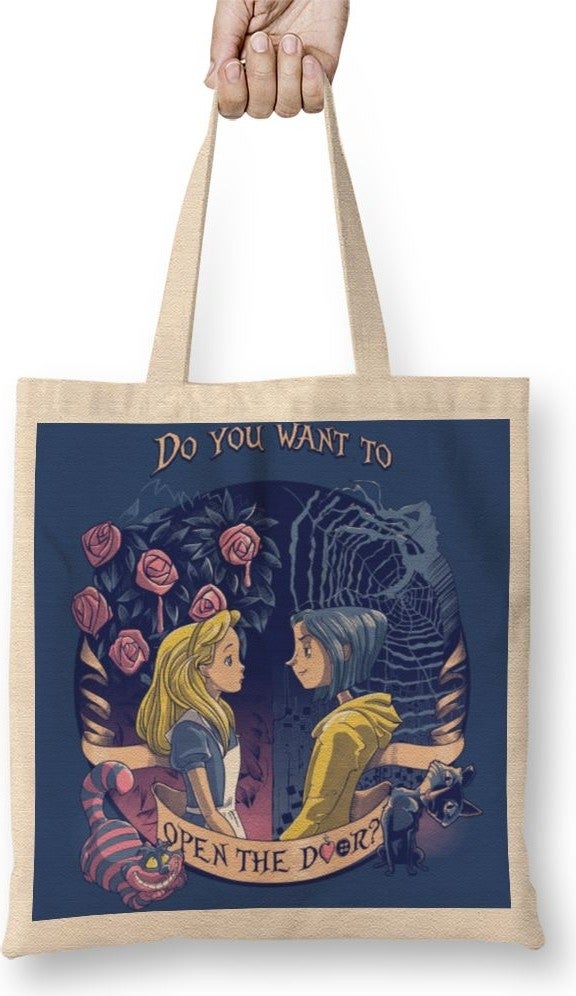 Baskı Dükkanı Print Shop Coraline Alice Tote Bag Long Handle 