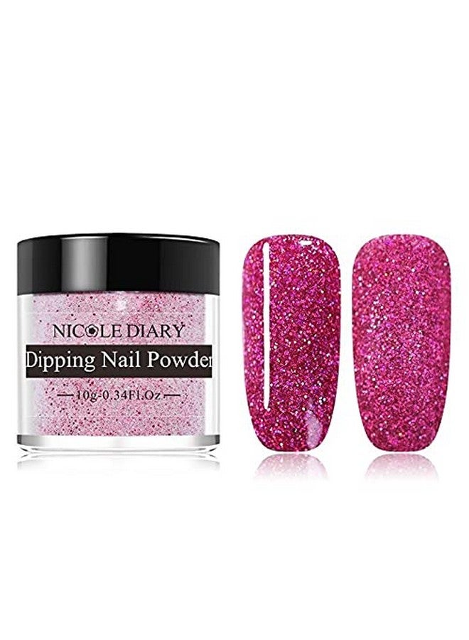 NICOLE DIARY 10g Dipping Nail Powder Gold Pink Holographic Glitter Shining Natural Dry Without Lamp Cure Nail Art (ND-D13) - Image 1