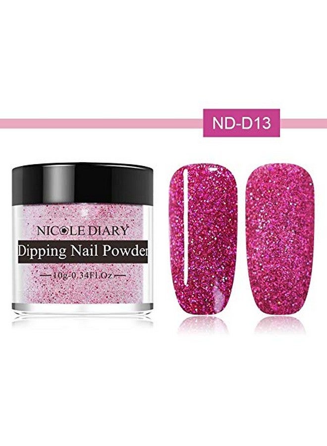 NICOLE DIARY 10g Dipping Nail Powder Gold Pink Holographic Glitter Shining Natural Dry Without Lamp Cure Nail Art (ND-D13) - Image 2