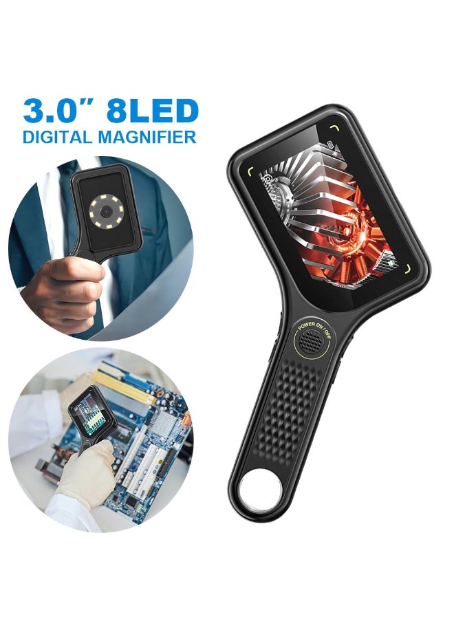 Chabeia 500X Portable Handheld Microscope Rechargeable HD Electronic Coin Magnifier 3Inch IPS Screen Microscope Camera for Home Office - Image 3