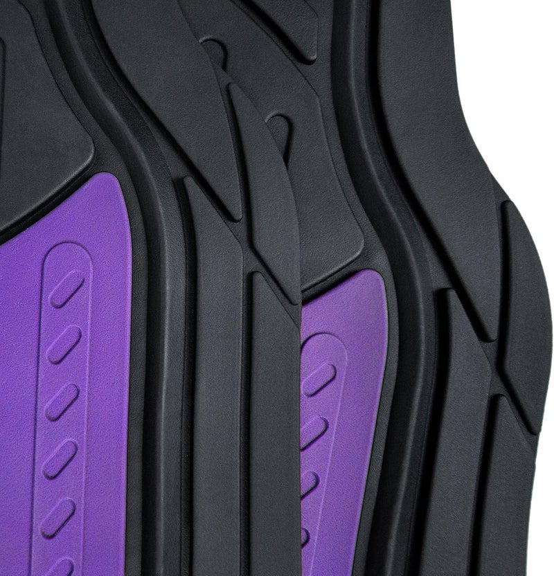 Reinforced edge FH Group Automotive Floor Mats Purple Climaproof for All Weather Protection Universal Fit Heavy Duty Rubber fits Most Cars, SUVs, and Trucks, Full Set Trim to Fit Purple Bug proof seal - Image 5