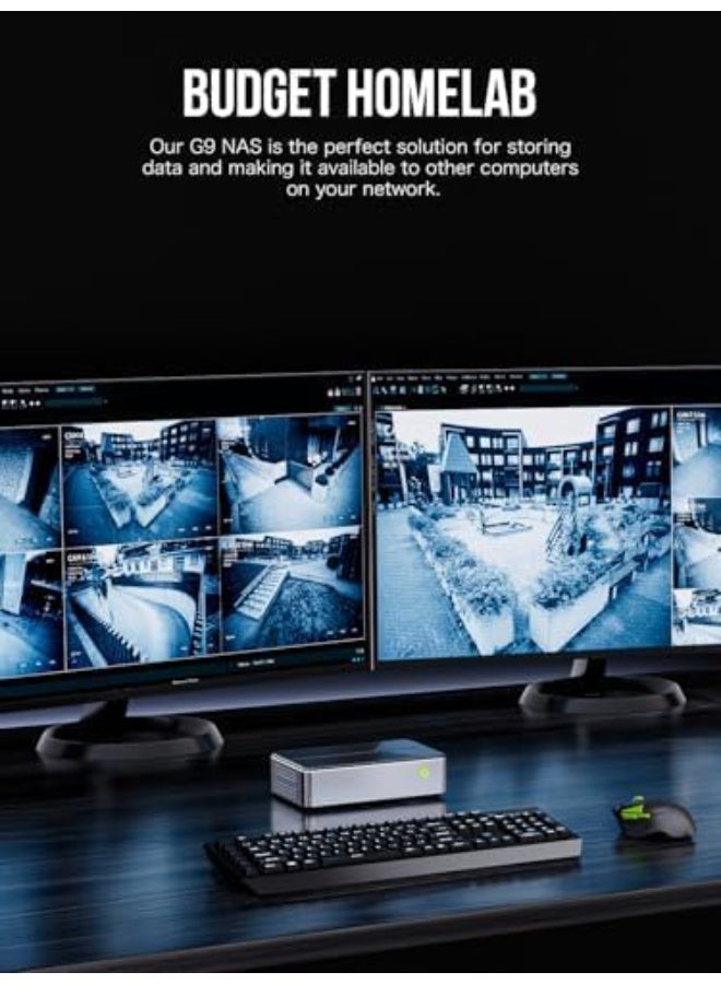 GMKtec Desktop Ultracompact Mini PC GMKtec NAS, G9 Intel N150 Dual Boot Linux+OS 12GB DDR5 64GB EMMC + 512GB M.2 SSD, 4*M.2 NVMe Slots, Dual NIC 2.5GbE, USB-C/USB 3.2 10Gbps, Network Attached Storage NucBox G9 - Image 2