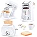 Play Kitchen Appliances Toys Kids Kitchen Playset Accessories Pretend Play Toy Sets with Coffee Maker Mixer Toaster with Realistic Lights Sounds Gifts for Boys Girls Toddlers Ages 3 White - Image 2